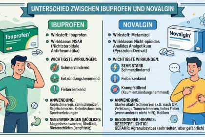 Ibuprofen oder Novalgin? Der ultimative Vergleich: Was hilft wann besser?